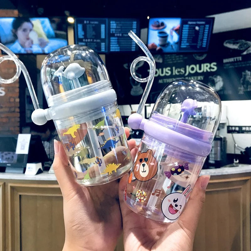 Portable Cartoon Cute Whale Baby Drinking Water Bottle Leak Proof 250ML